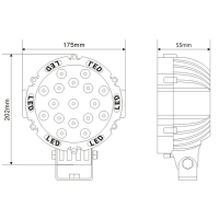 7" Epistar heavy duty led verstraler 51watt